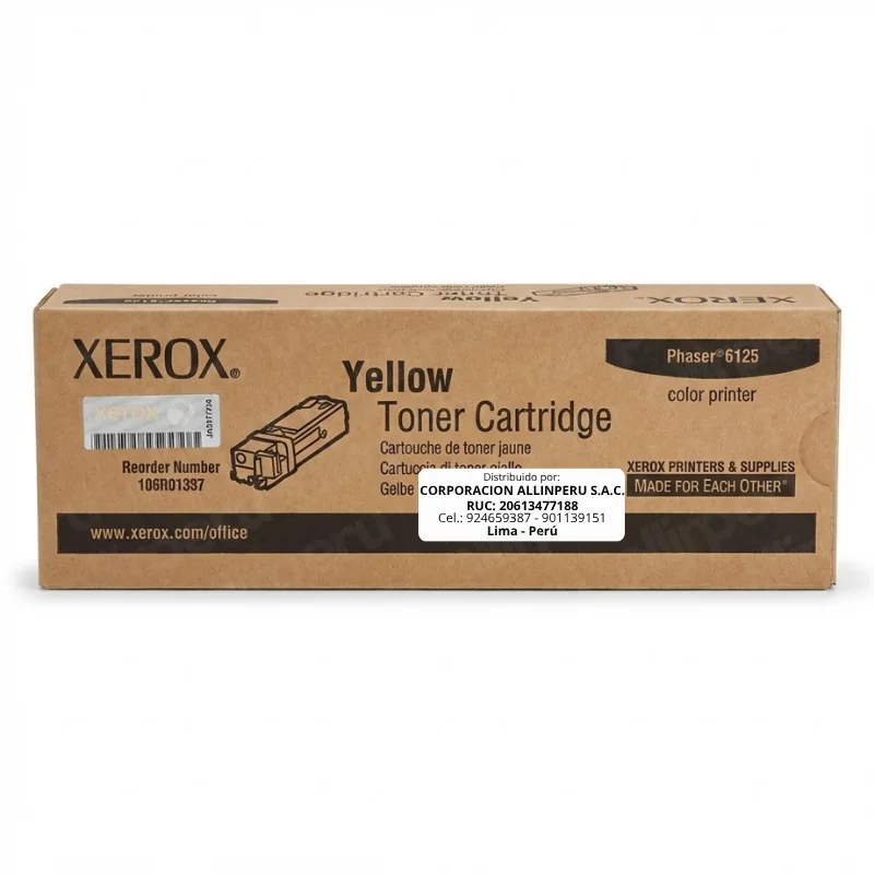 Foto de toner Xerox 106R01337 cartucho original yellow para Phaser 6125