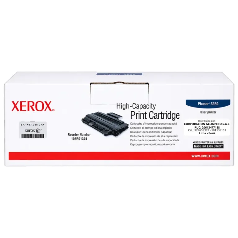 Foto de tóner Xerox 106R01374 negro alta capacidad Phaser 3250