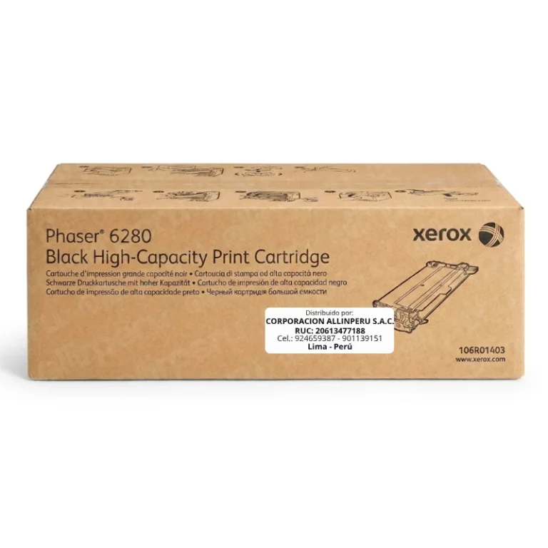 Tóner Xerox 106R01403 cartucho original negro para impresora Phaser 6280