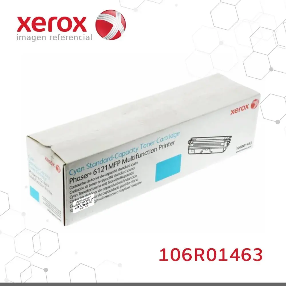 Toner Xerox 106R01463 Cian 1.5K Phaser 6121 Capacidad Estándar