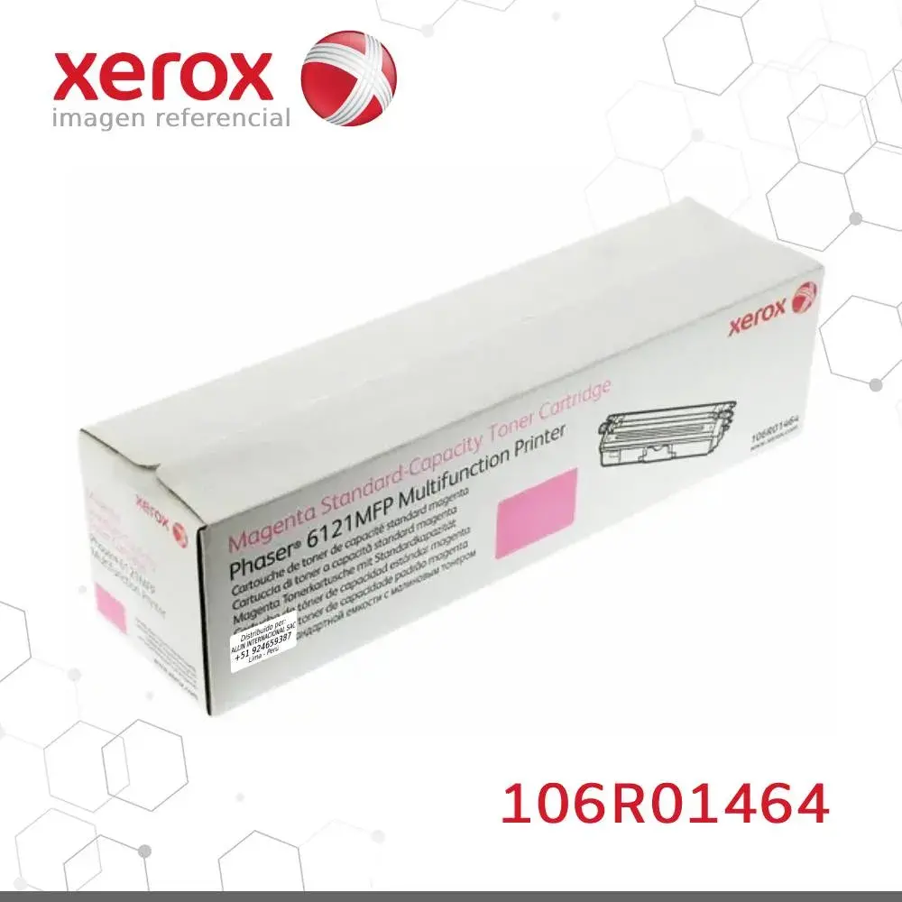 Toner Xerox 106R01464 Magenta 1.5K Phaser 6121 Capacidad Estándar