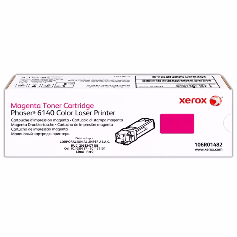 Foto de tóner Xerox 106R01482 magenta frontal original