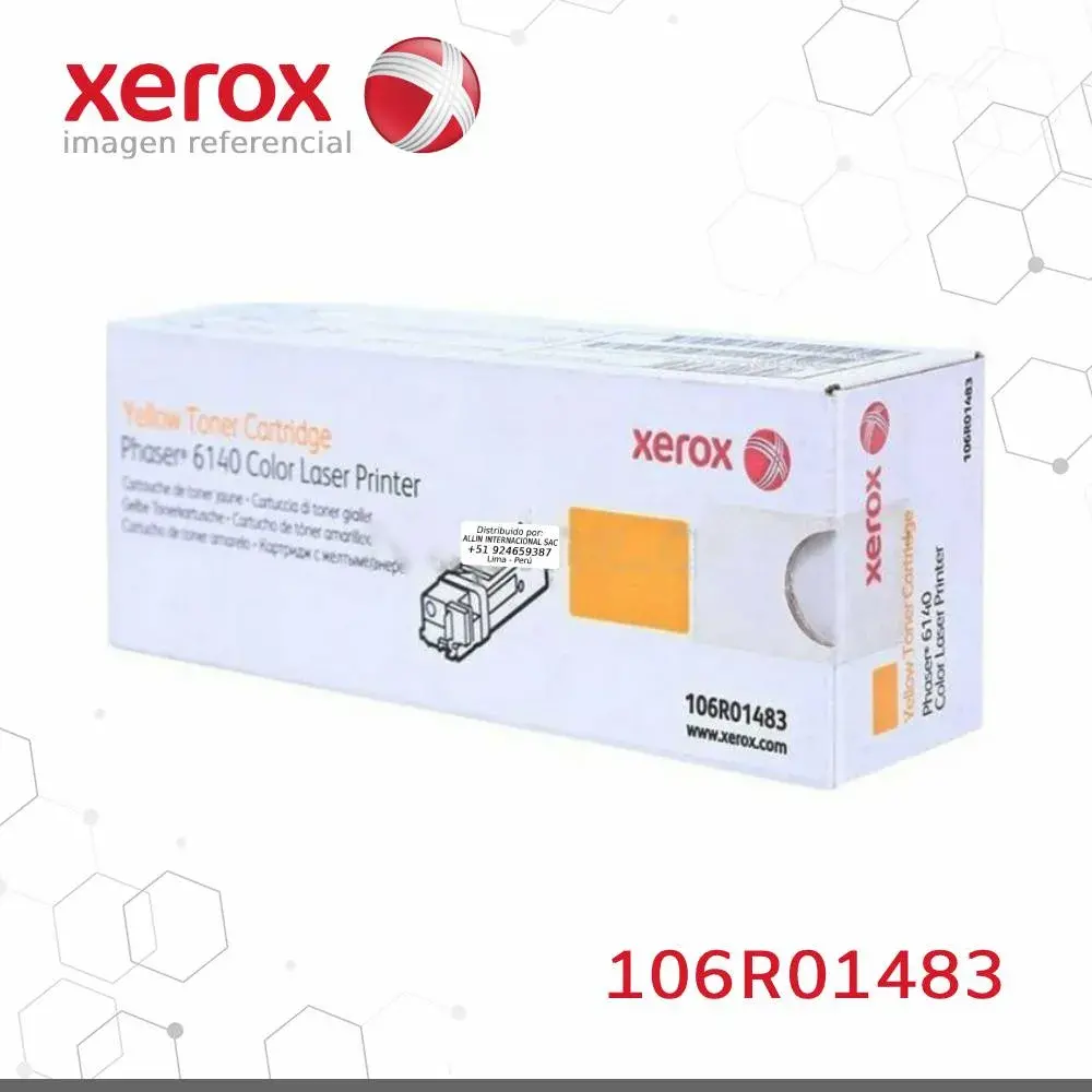 Toner-Xerox-106R01483-para-Phaser-6140.webp Toner Xerox 106R01483 Amarillo 2.K Phaser 6140 Capacidad estandar - Imagen 1