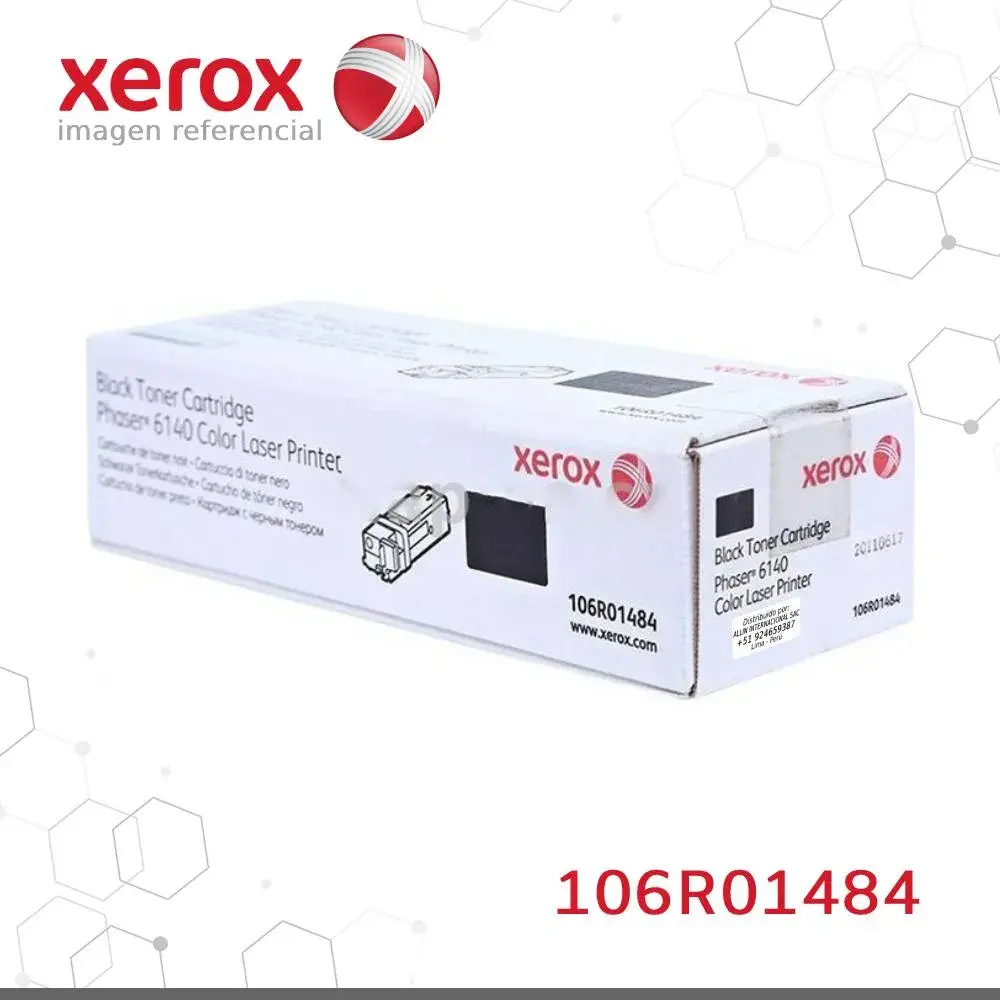 Toner Xerox 106R01484 Negro 2.6K Phaser 6140 Capacidad estandar