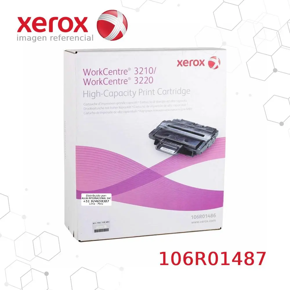 Toner Xerox 106R01487 Negro 41K Workcentre 3220, 3210 Alta capacidad