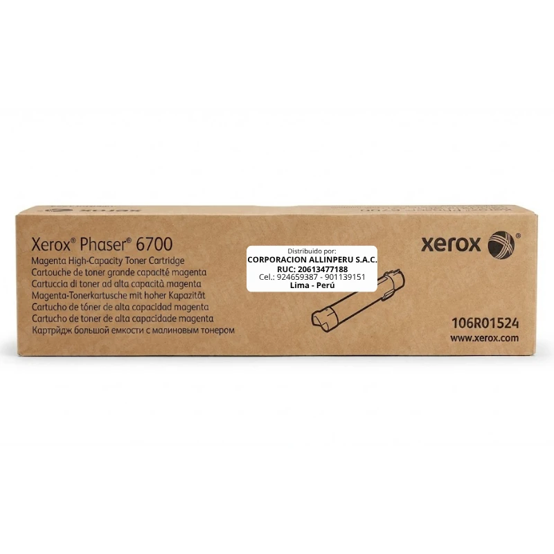 Tóner Xerox 106R01524 Magenta original sellado vista frontal