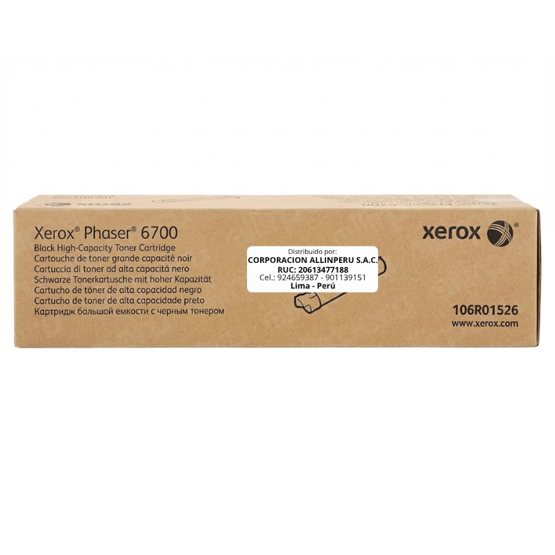 Toner Xerox 106R01526 Negro Phaser 6700 Alta capacidad