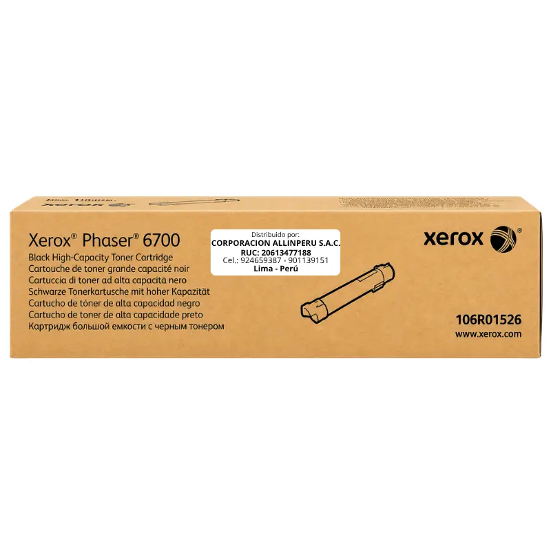 Toner Xerox 106R01526 negro alta capacidad para Phaser 6700