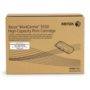 Foto de tóner Xerox 106R01531 negro original sellado sobre fondo blanco