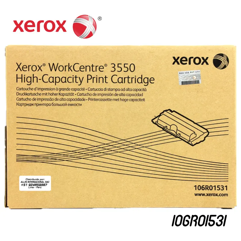 Toner Xerox 106R01531 Negro 11K Workcentre 3550 Alta capacidad
