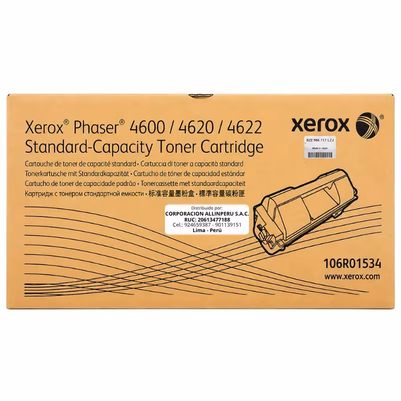 Tóner Xerox 106R01534 negro original para Phaser 4600