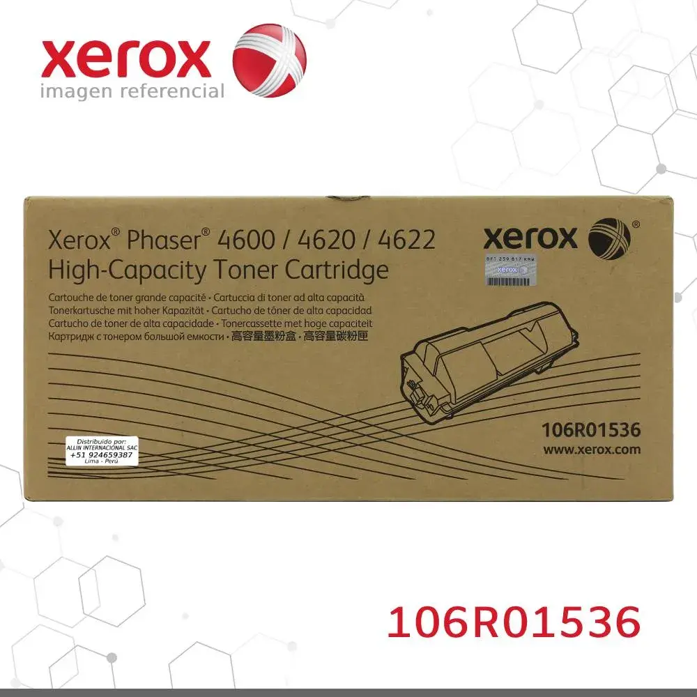 Toner Xerox 106R01536 Negro 30K Phaser 4600, 4620 Extra Alta capacidad