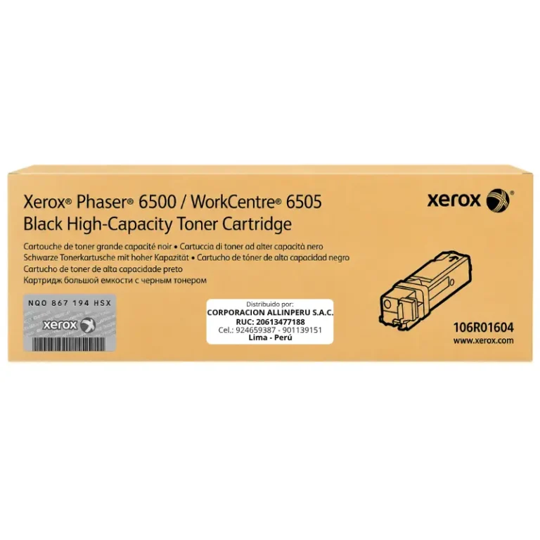 Tóner Xerox 106R01604 negro original capacidad estándar