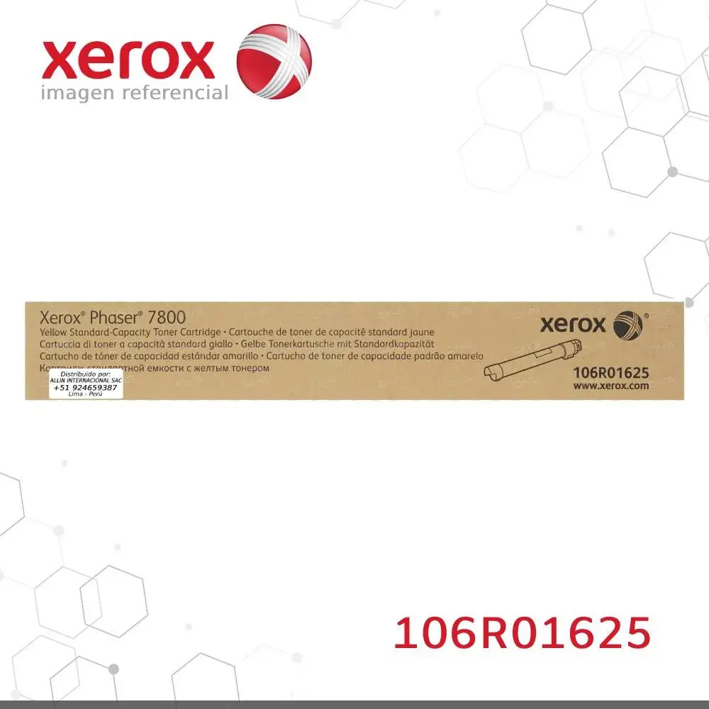 Toner Xerox 106R01625 Amarillo 6K Phaser 7800 Capacidad estandar