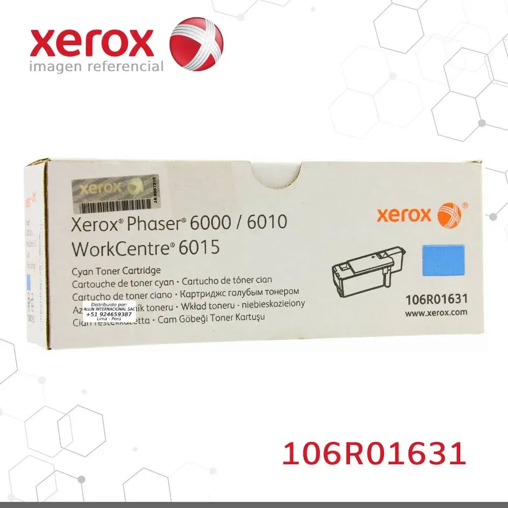 Toner-Xerox-106R01631-para-Phaser-6000-6010-WorkCentre-6015.webp Toner Xerox 106R01631 Cian 1K Phaser 6000, 6010, WorkCentre 6015 Capacidad estandar - Imagen 1