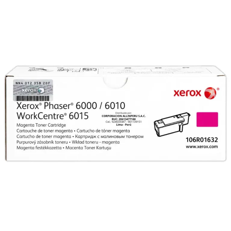 Foto de toner Xerox 106R01632 magenta original sobre fondo blanco