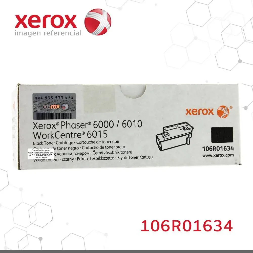 Toner-Xerox-106R01634-para-Phaser-6000-6010-WorkCentre-6015.webp Toner Xerox 106R01634 Negro 2K Phaser 6000, 6010, WorkCentre 6015 Capacidad estandar - Imagen 1