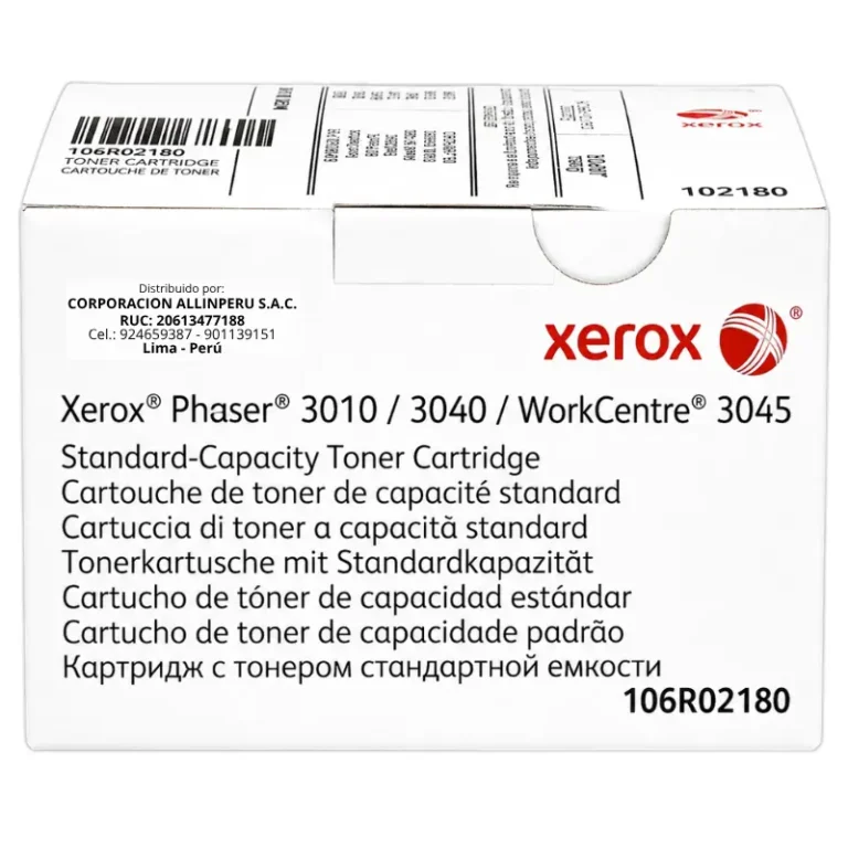 Tóner Xerox 106R02180 negro capacidad estándar frontal