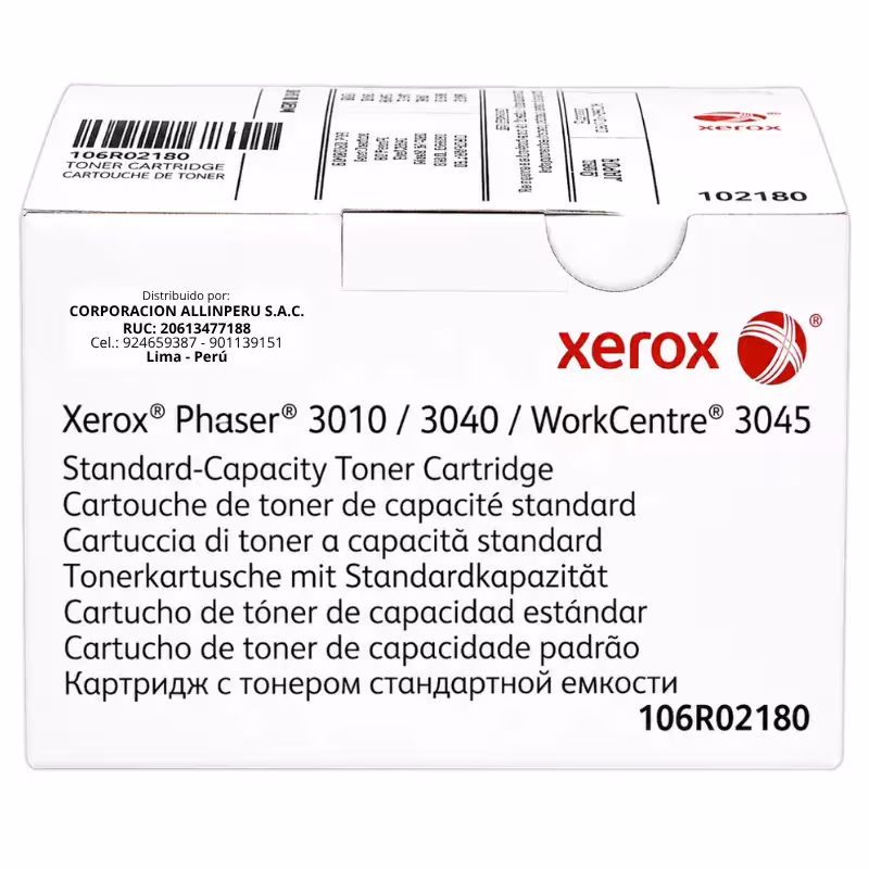 Tóner Xerox 106R02180 negro capacidad estándar frontal