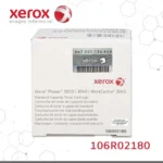 Etiqueta del tóner Xerox 106R02180 con número de parte y rendimiento de 1000 páginas