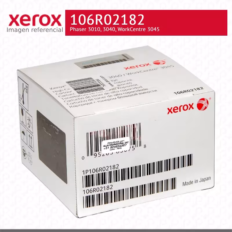 Tóner Xerox 106R02182 etiqueta SKU y rendimiento 2200 páginas detalle