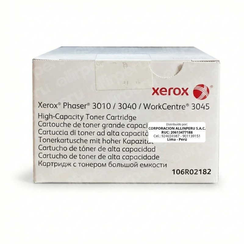 Tóner Xerox WorkCentre 3045 106R02182 negro original caja sellada vista frontal