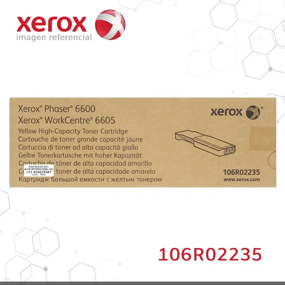 Toner-Xerox-106R02235-para-Phaser-6600-WorkCentre-6605.webp Toner Xerox 106R02235 Amarillo 6K Phaser 6600, WorkCentre 6605 Alta capacidad - Imagen 1