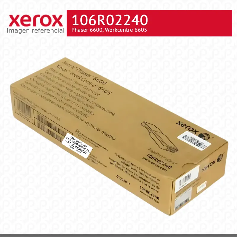 Toner Xerox 106R02240 Negro 11K Metered Phaser 6600, Workcentre 6605 Extra Alta capacidad