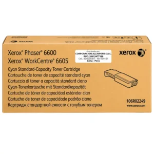 Tóner Xerox 106R02249 cian original vista frontal del cartucho