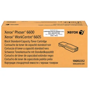 Tóner Xerox 106R02252 negro original vista frontal del cartucho