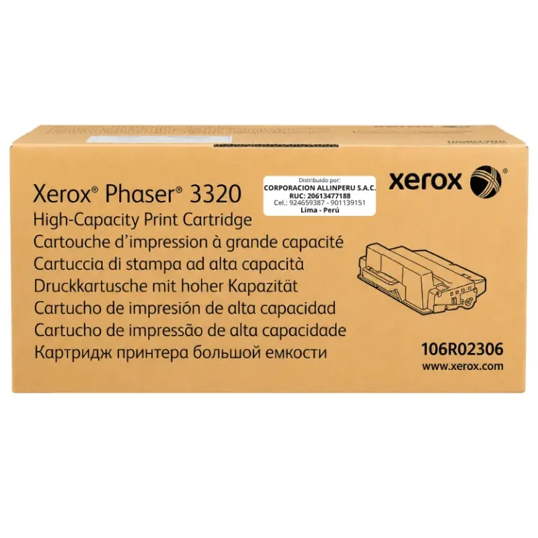 Tóner Xerox 106R02306 negro alta capacidad para Phaser 3320