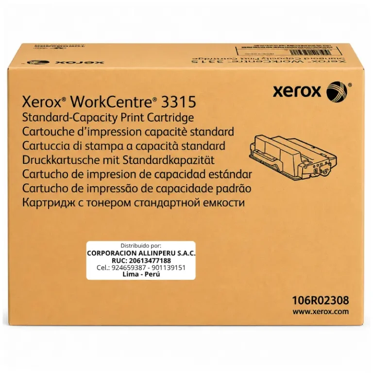 Foto de tóner Xerox 106R02308 negro original