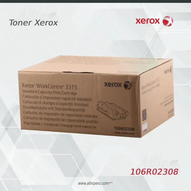 Toner Xerox 106R02308 Negro 2.3K Workcentre 3315 Capacidad Estándar