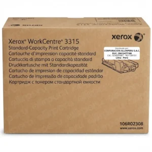 Tóner original Xerox 106R02308 negro para WorkCentre 3315 sobre fondo blanco