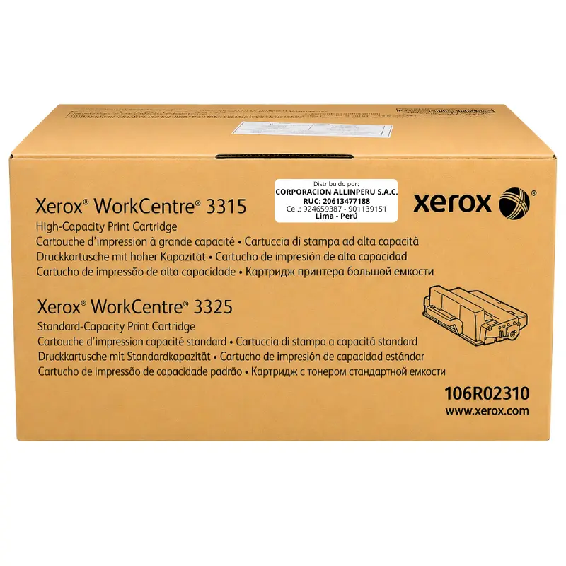 Foto de tóner Xerox 106R02310 negro original