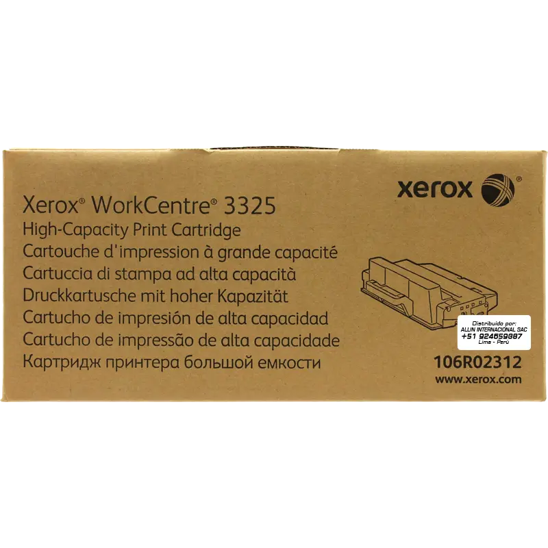 Toner Xerox 106R02312 Negro 11K Workcentre 3325, 3315 Extra Alta capacidad