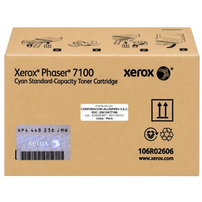 Tóner Xerox 106R02606 cian original para Phaser 7100