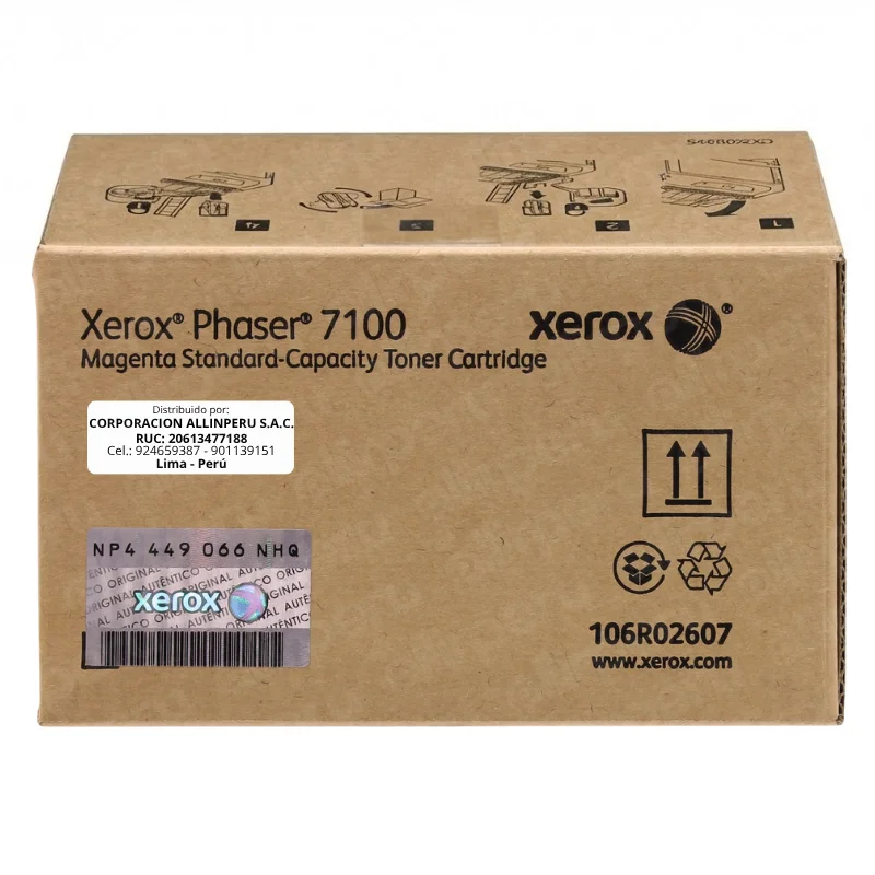 Tóner Xerox 106R02607 Magenta Foto de tóner Xerox 106R02607 magenta caja frontal original