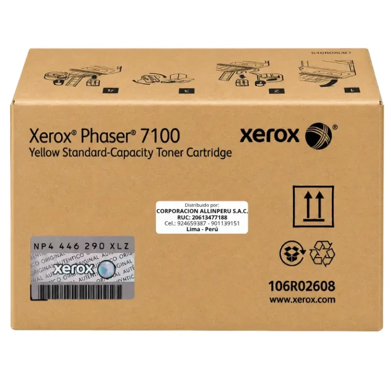 Tóner Xerox 106R02608 amarillo original para Phaser 7100