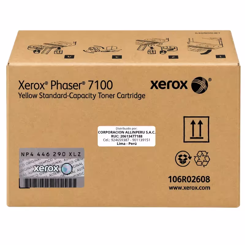 Tóner Xerox 106R02608 amarillo original para Phaser 7100