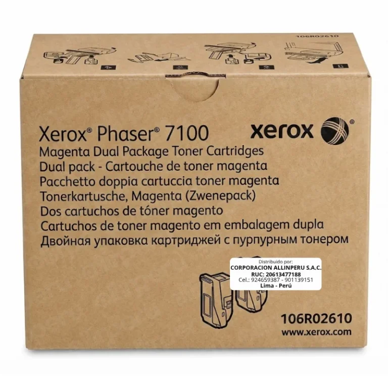 Foto de toner Xerox 106R02610 Magenta Dual Pack sellado vista frontal