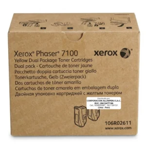 Foto de toner Xerox 106R02611 Yellow Dual Pack original sellado fondo blanco