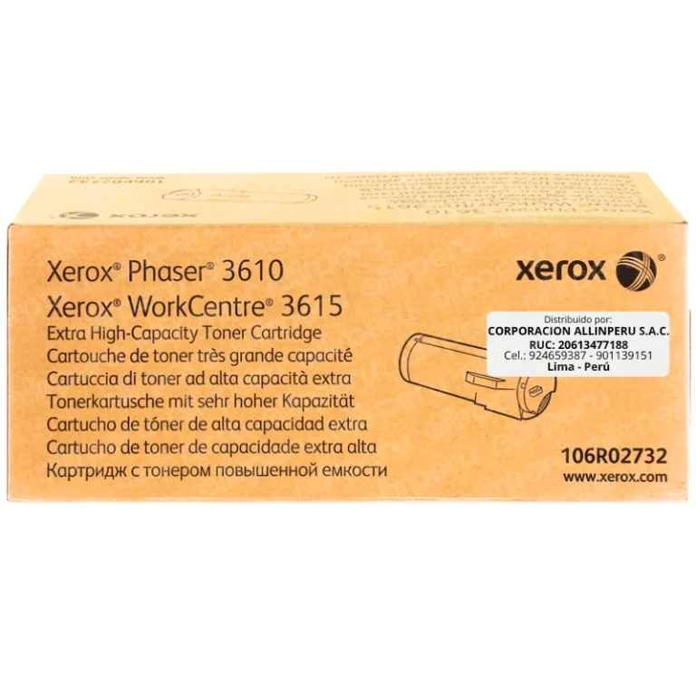 Toner Xerox 106R02732 Negro para Phaser 3610 WorkCentre 3615 Extra Alta Capacidad