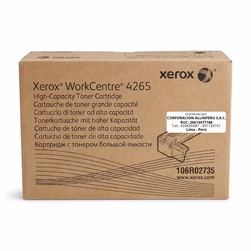 Foto de toner Xerox 106R02735 negro original caja sellada frontal