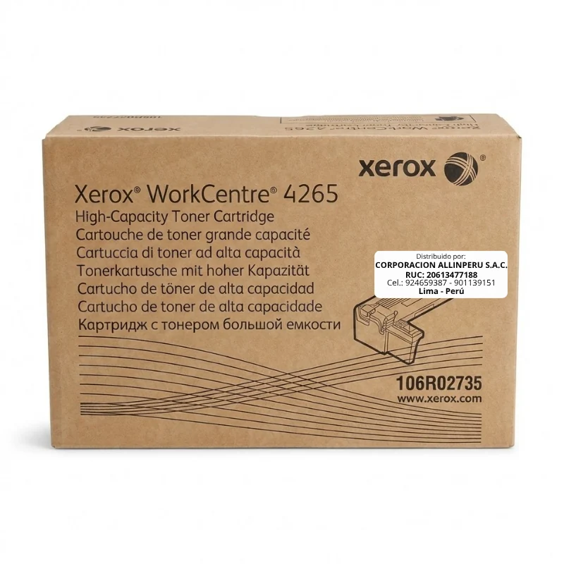Foto de toner Xerox 106R02735 negro original caja sellada frontal
