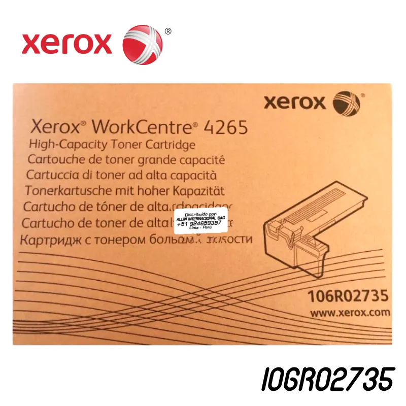 Toner Xerox 106R02735 Negro 25K Workcentre 4265 Alta capacidad