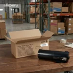 Foto de toner Xerox 106R02737 negro extraído de caja sobre escritorio de oficina