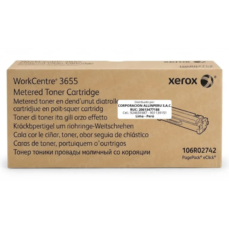 Foto de toner Xerox 106R02742 negro original sellado fondo blanco