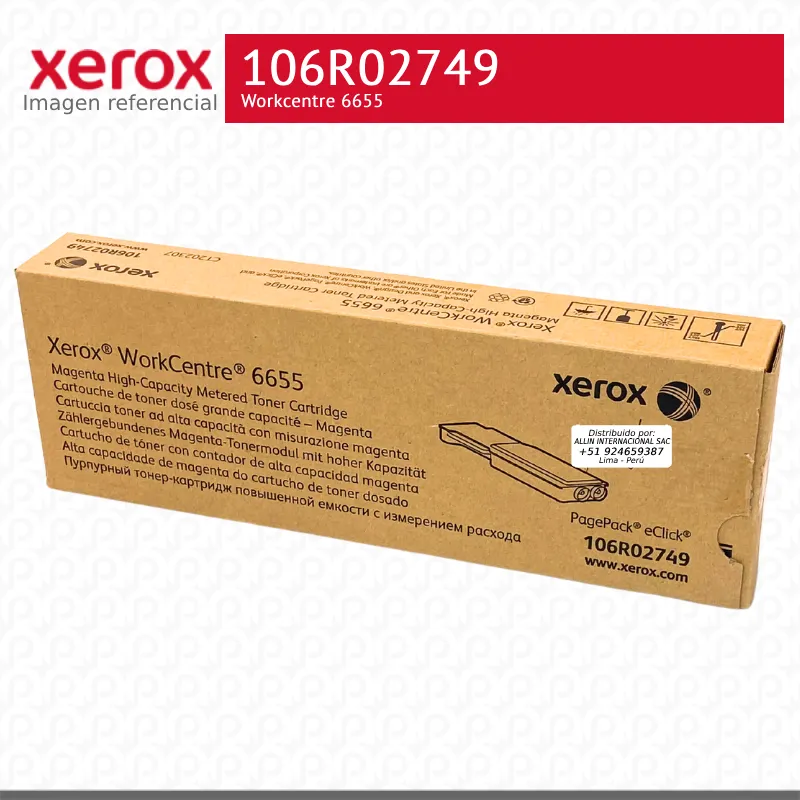 Toner Xerox 106R02749 Magenta 11.5K Workcentre 6655 Metered Extra alta capacidad