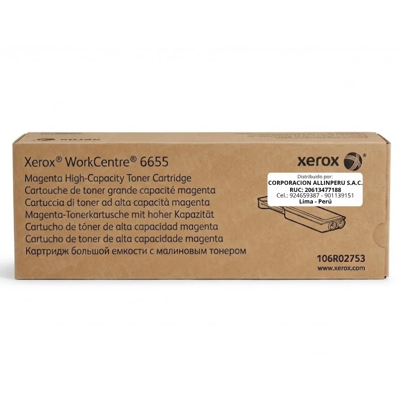 Toner Xerox 106R02753 Magenta Workcentre 6655 Alta capacidad